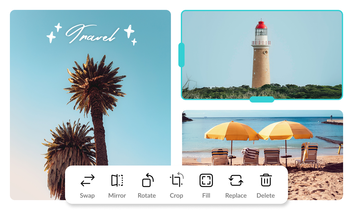 Illustration — filters, text, and stickers