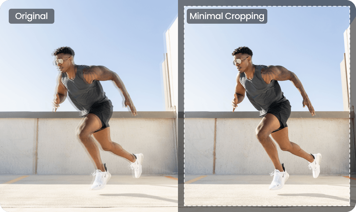 VN stabilization slider from minimal cropping to most stable