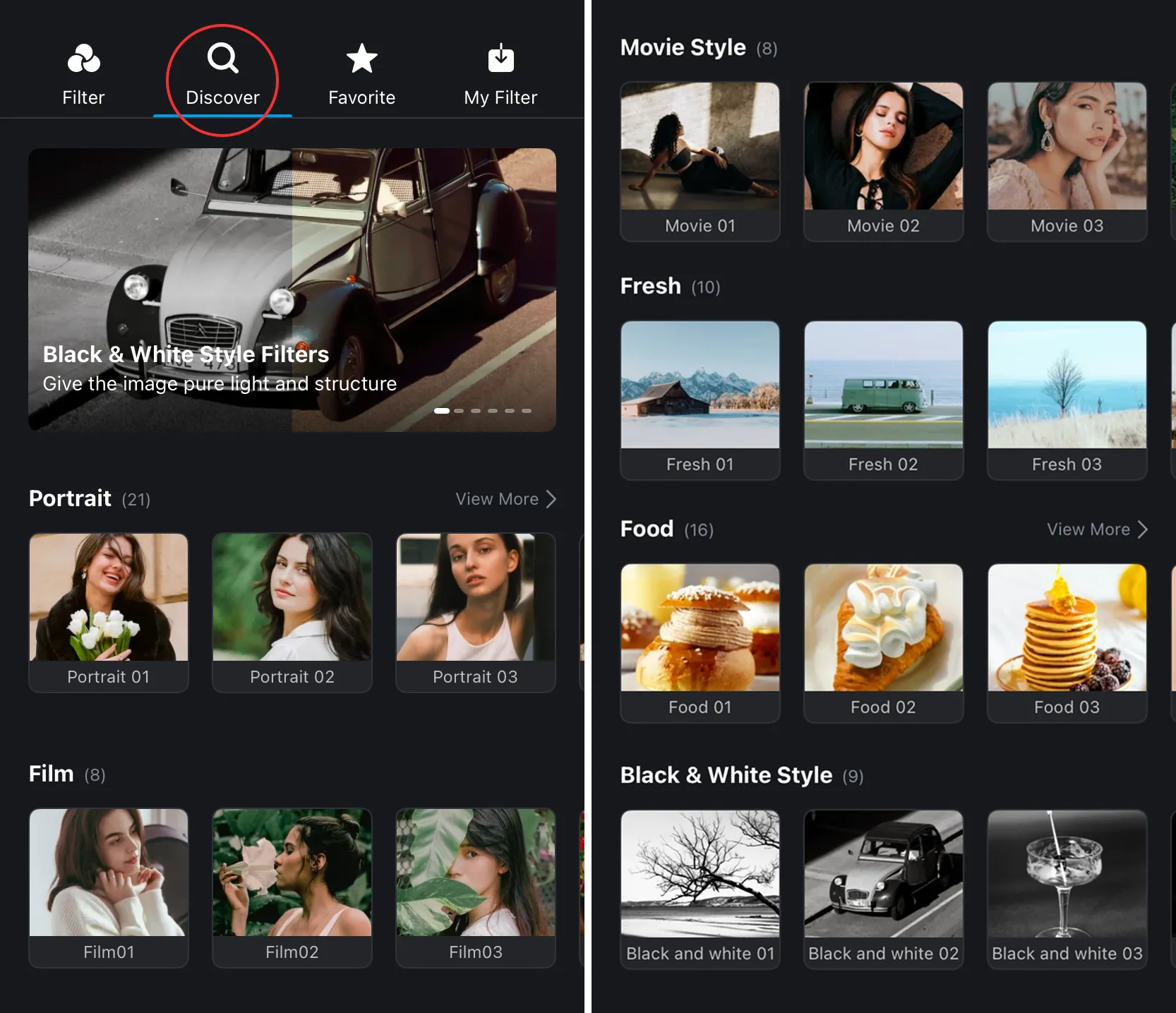 Filter Market Catalog View