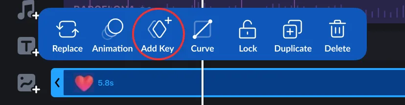 Tap on the Keyframe