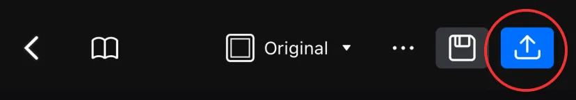 Tap Export at the top right corner of the editor