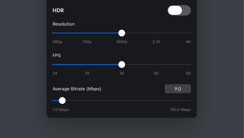 Projects & Export Settings