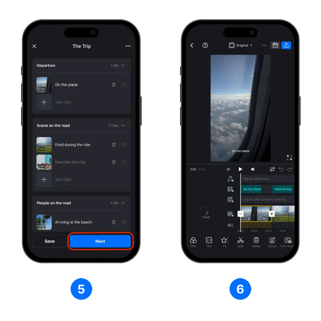 Create and continue editing the Story as a video project