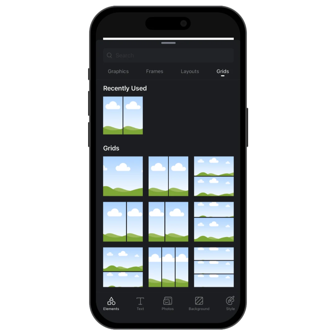 Select a Grid with multiple replaceable media cells