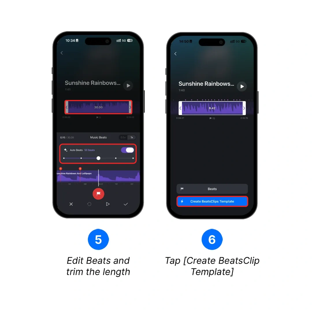 Edit generated beats and continue to publishing