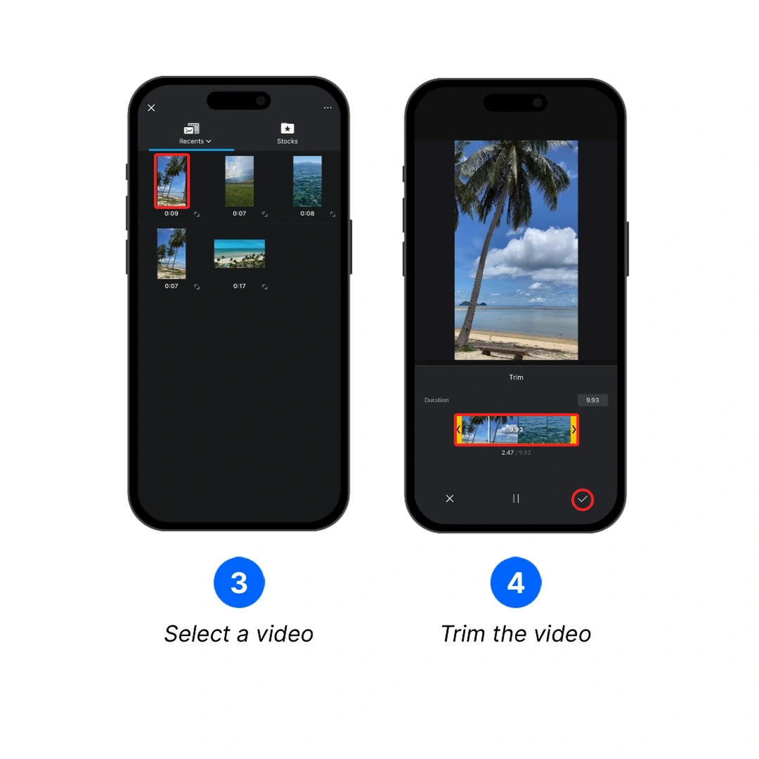Select and trim the viral music video